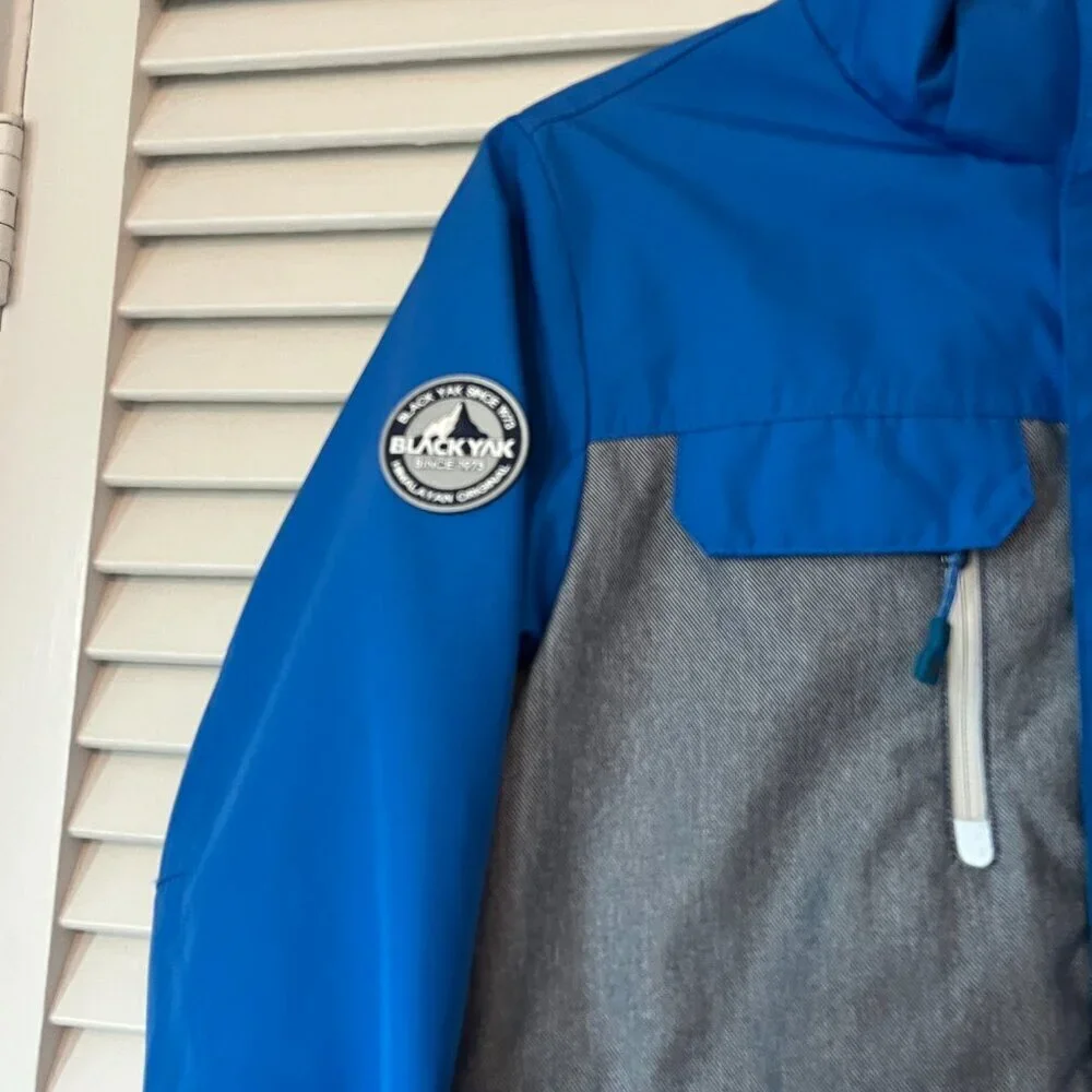 BlackYak snow jacket shell size 155 blue grey kids boys